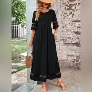 Full Size Round Neck Half Sleeve Dress Plus Size.